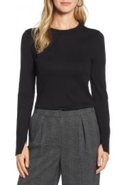 Halogen   Slit Sleeve Sweater  Regular  amp  Petite    Nordstrom at Nordstrom